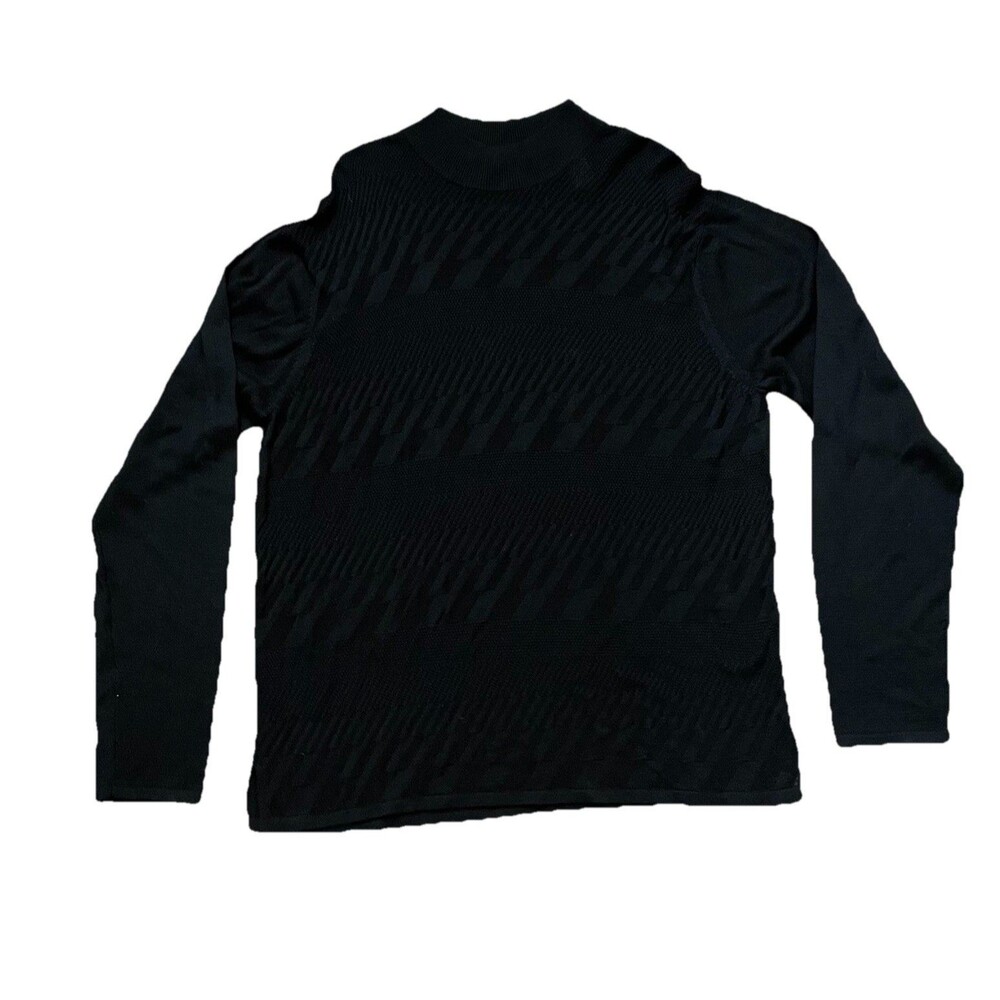 Wilke-Rodriguez Men’s High Neck Black Silk Sweater Size Large Knit Long Sleeve